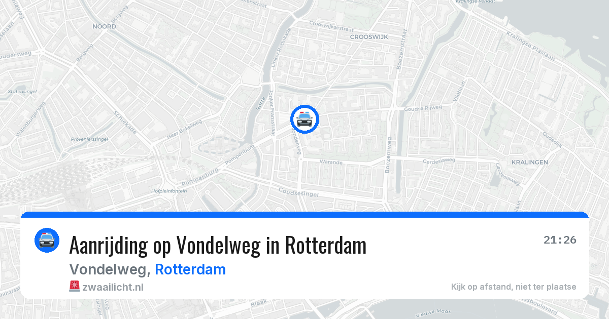 Aanrijding op Vondelweg in Rotterdam — 7 apr 2026