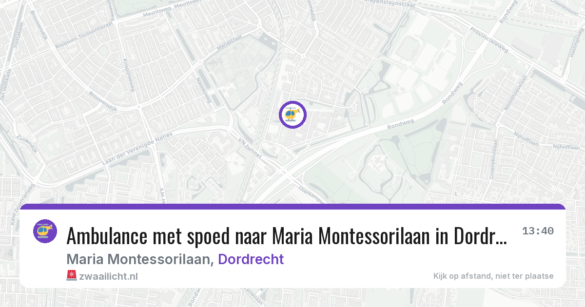 Ambulance met spoed naar Maria Montessorilaan in Dordrecht — 6 aug 2026