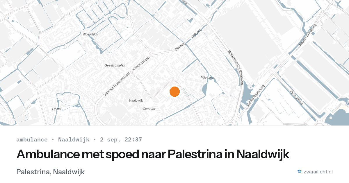Ambulance met spoed naar Palestrina in Naaldwijk — 2 sep 2026