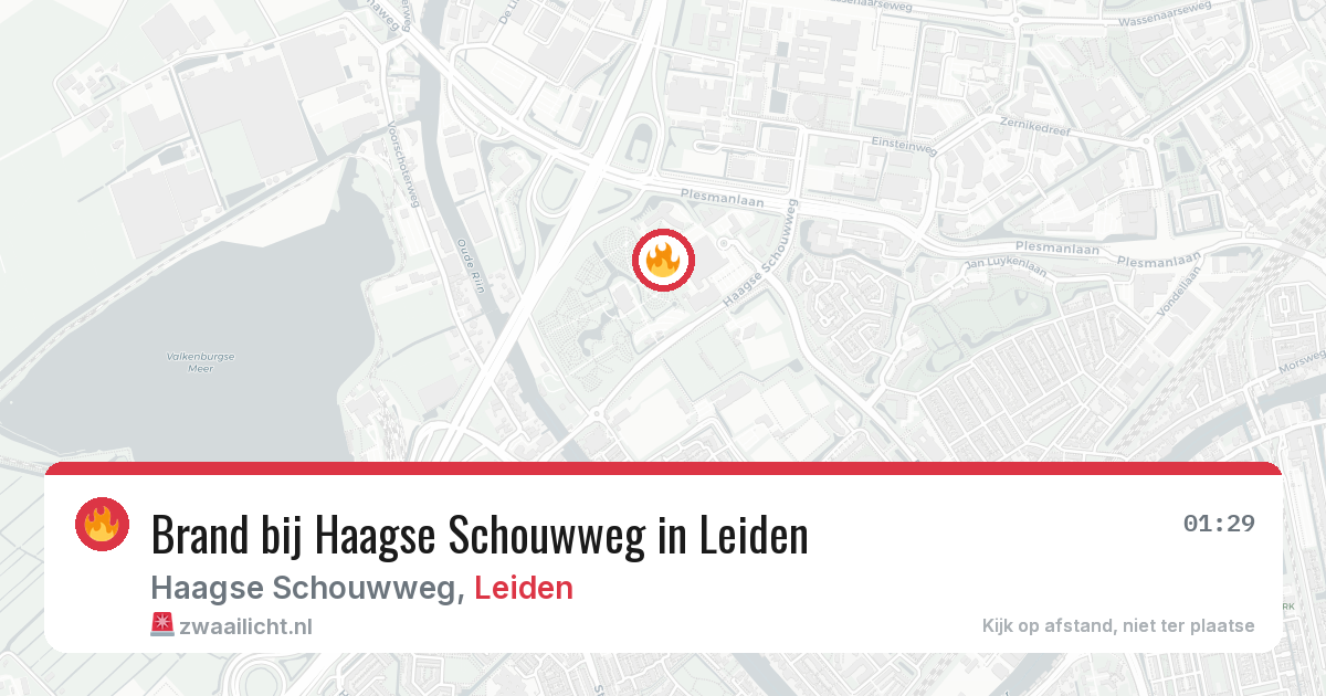 Brand bij Haagse Schouwweg in Leiden — 29 jul 2026