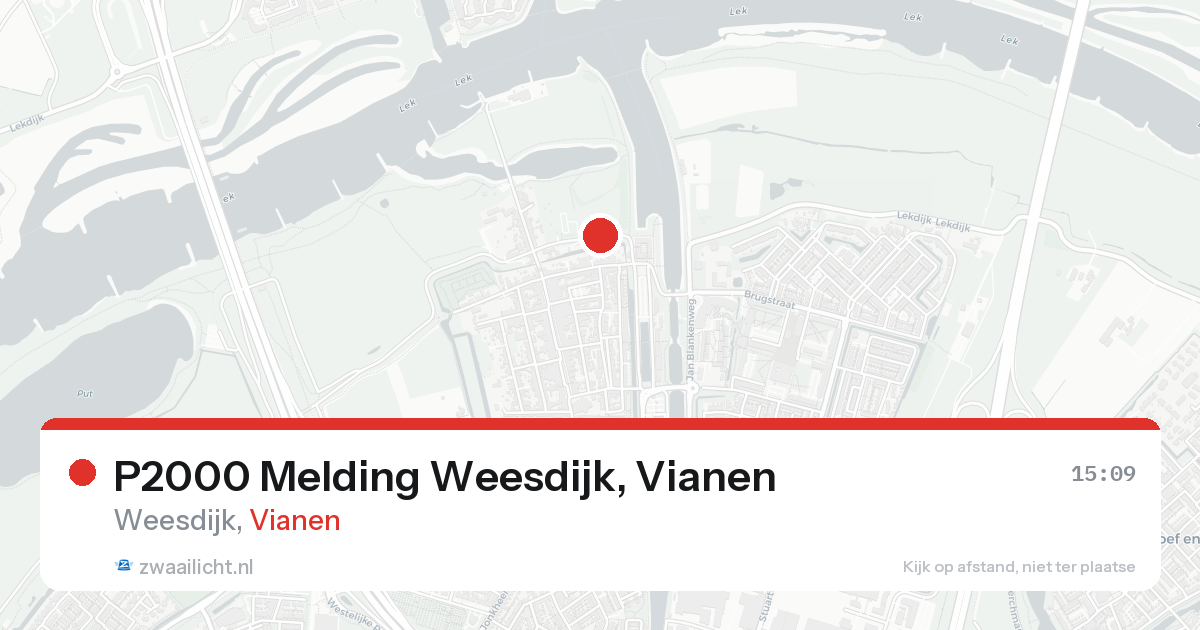 P2000 Melding Weesdijk, Vianen — 7 feb 2026