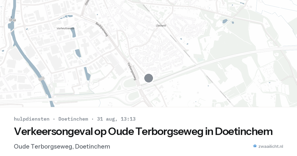 Verkeersongeval op Oude Terborgseweg in Doetinchem — 31 aug 2026