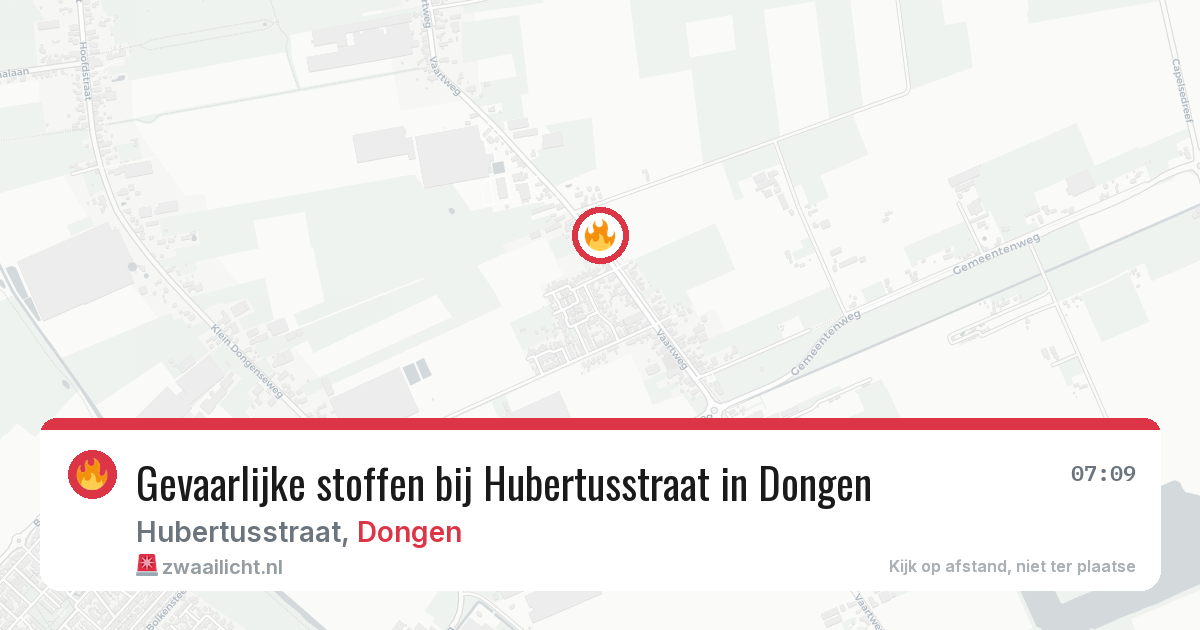 Gevaarlijke stoffen bij Hubertusstraat in Dongen — 27 jun 2026