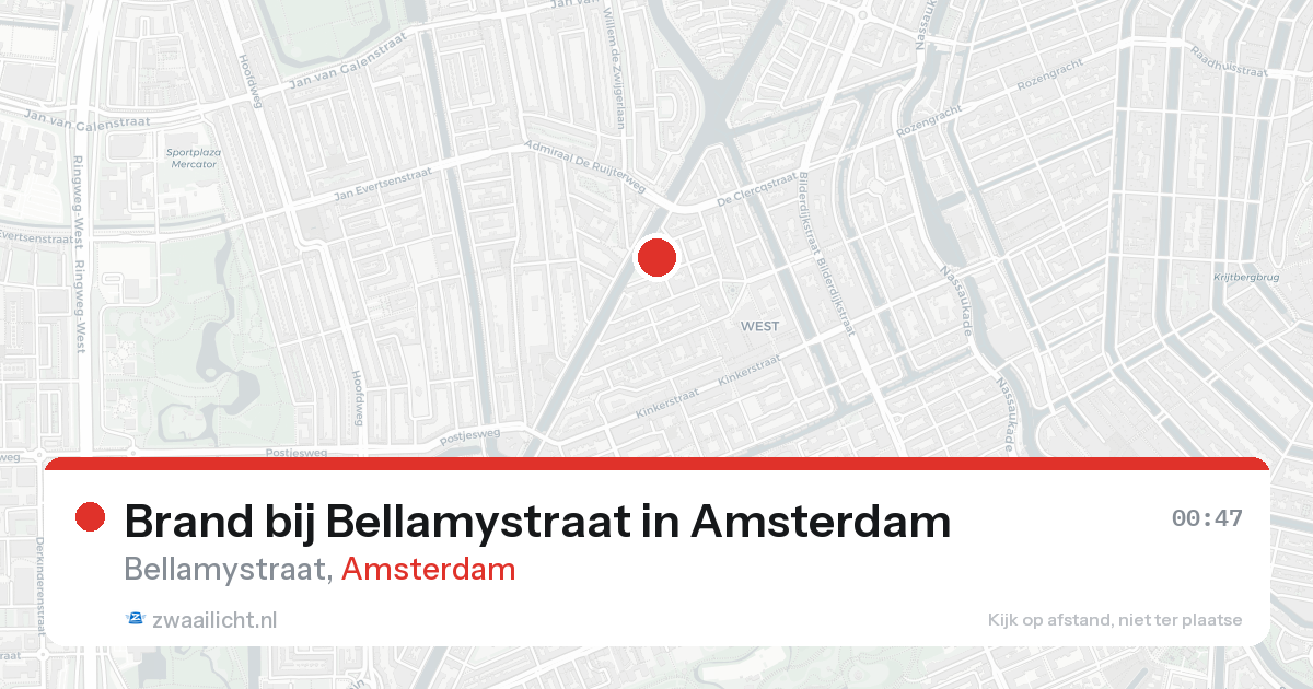 Brand bij Bellamystraat in Amsterdam — 17 aug 2026