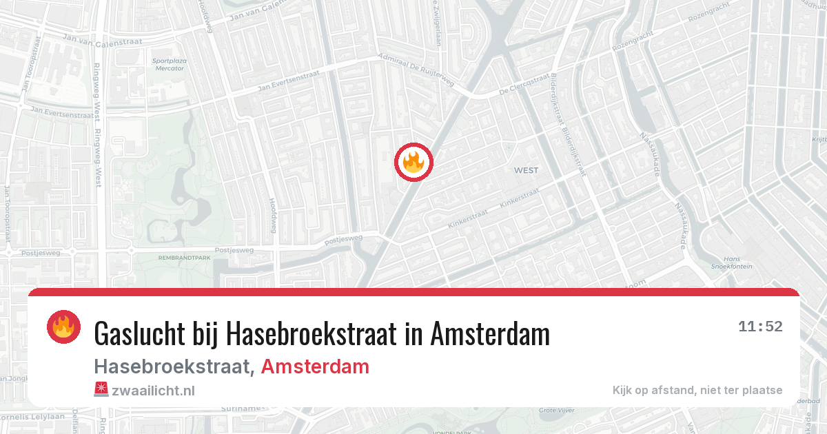 Gaslucht bij Hasebroekstraat in Amsterdam — 30 mei 2026