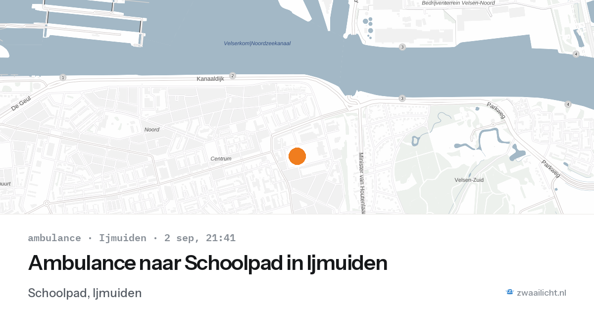 Ambulance naar Schoolpad in Ijmuiden — 2 sep 2026
