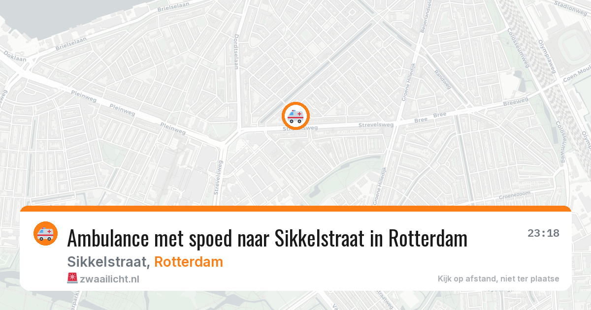 Ambulance met spoed naar Sikkelstraat in Rotterdam — 13 aug 2026
