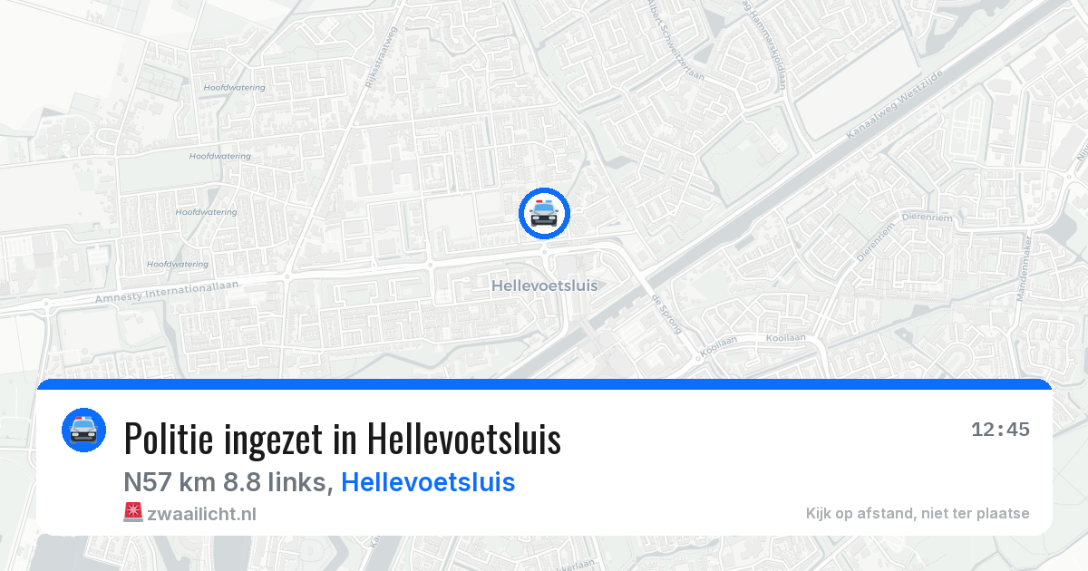 Politie ingezet in Hellevoetsluis — 13 jul 2026 | 🚨 Zwaailicht.nl