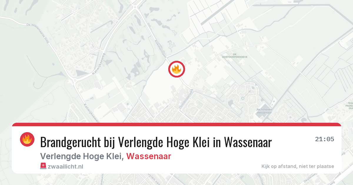 Brandgerucht bij Verlengde Hoge Klei in Wassenaar — 23 jun 2026