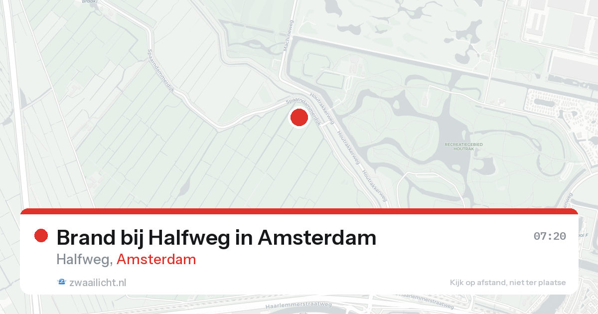 Brand bij Halfweg in Amsterdam — 20 aug 2026