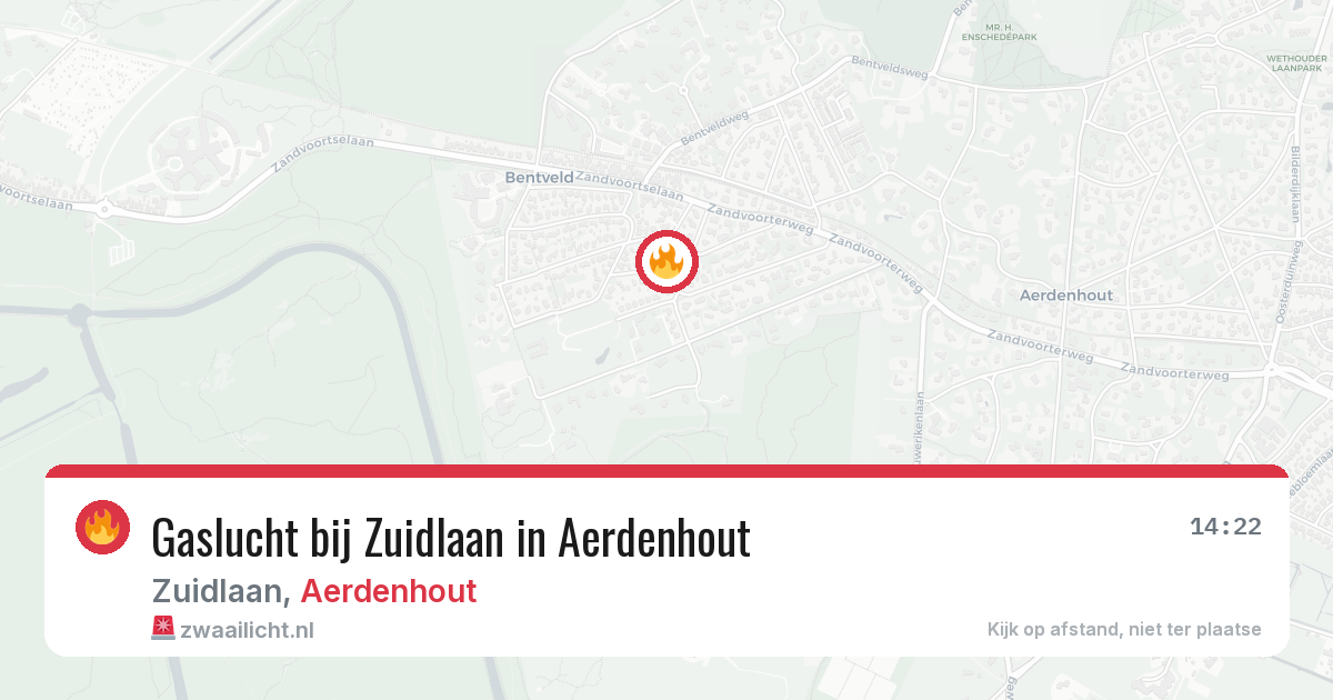 Gaslucht bij Zuidlaan in Aerdenhout — 11 mrt 2026