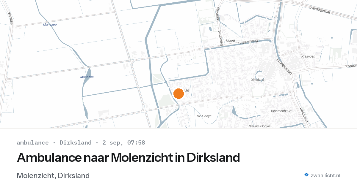 Ambulance naar Molenzicht in Dirksland — 2 sep 2026