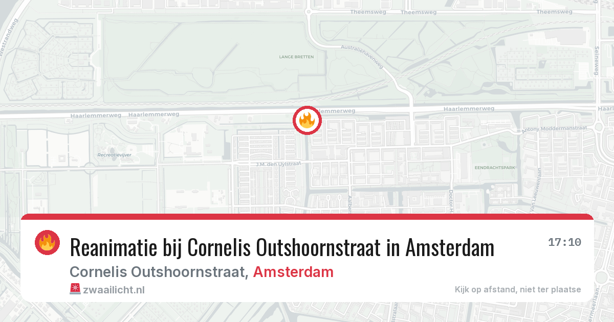 Reanimatie bij Cornelis Outshoornstraat in Amsterdam — 6 aug 2026