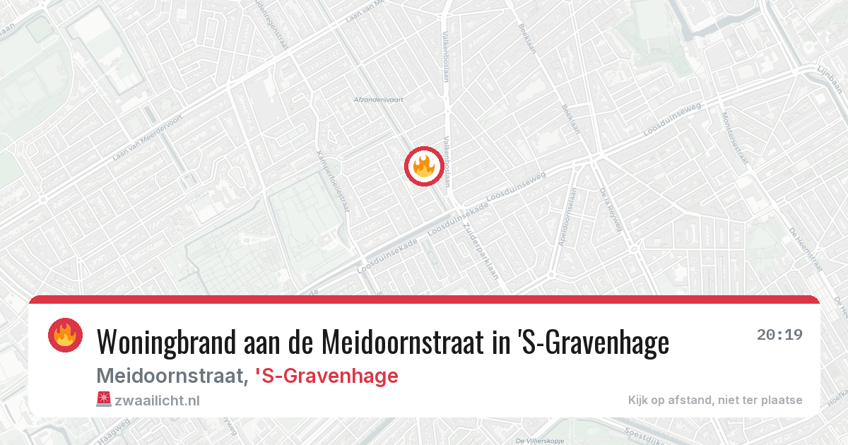 Woningbrand aan de Meidoornstraat in 'S-Gravenhage — 24 jun 2026