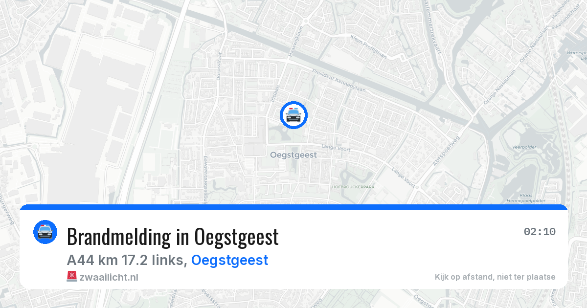 Brandmelding in Oegstgeest — 27 jul 2026