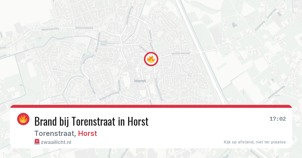 Brand bij Torenstraat in Horst — 19 jul 2026