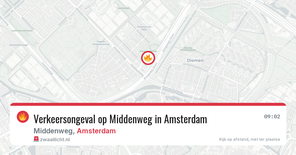 Verkeersongeval op Middenweg in Amsterdam — 23 jun 2026
