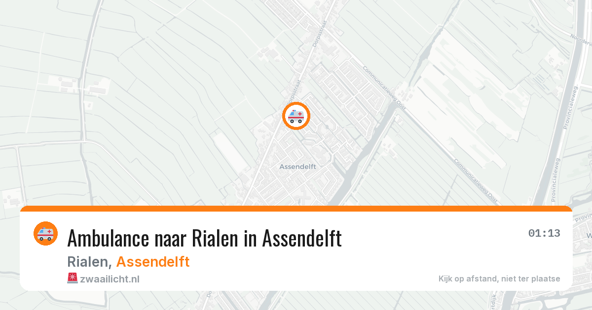 Ambulance naar Rialen in Assendelft — 1 jul 2026
