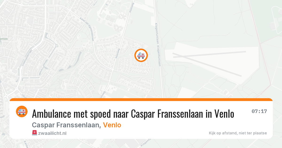 Ambulance met spoed naar Caspar Franssenlaan in Venlo — 26 mei 2026