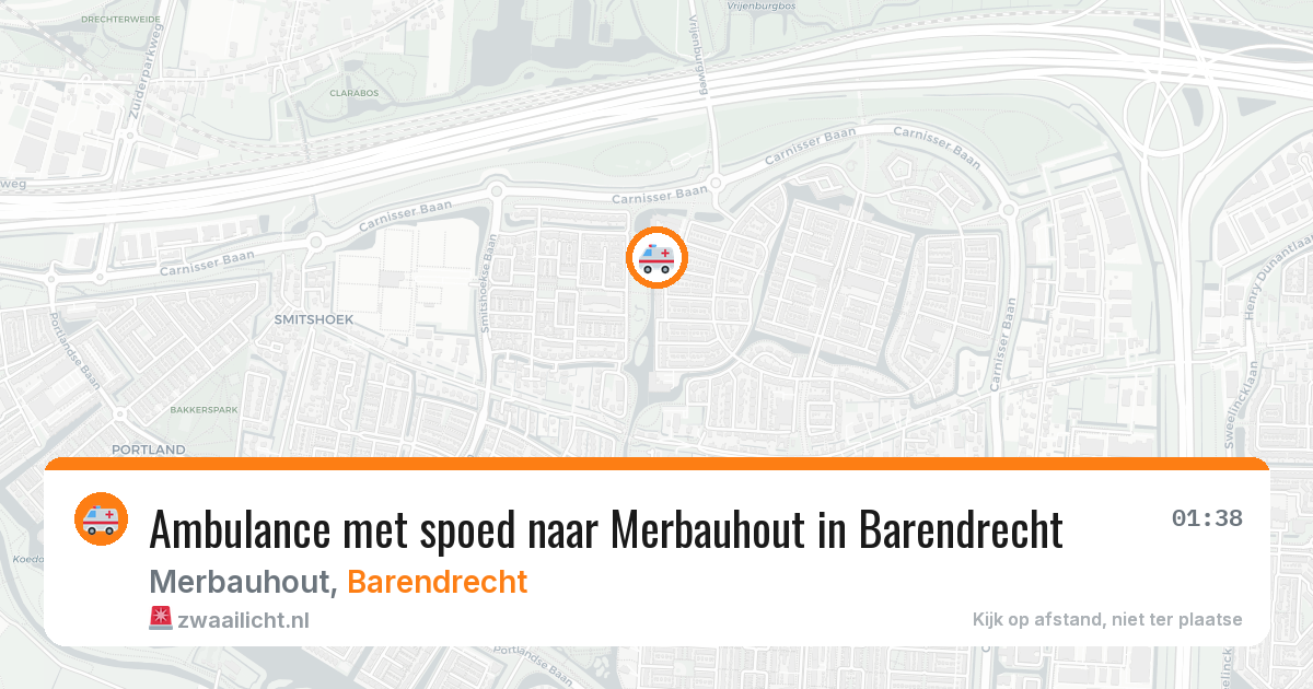 Ambulance met spoed naar Merbauhout in Barendrecht — 8 aug 2026