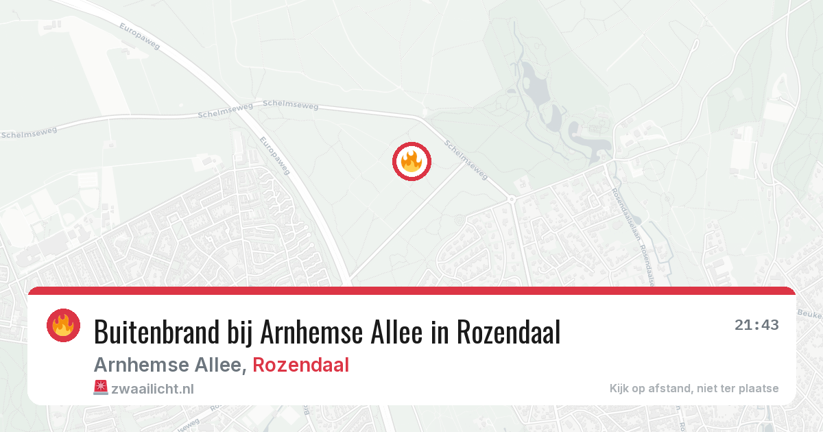 Buitenbrand bij Arnhemse Allee in Rozendaal — 11 aug 2026