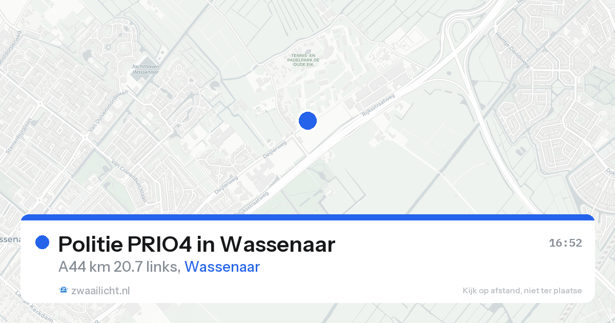 Politie PRIO4 in Wassenaar — 20 aug 2026 | 🚨 Zwaailicht.nl