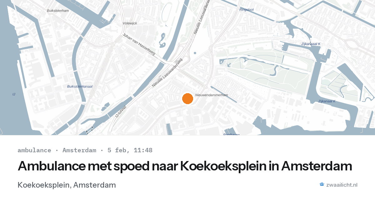 Ambulance met spoed naar Koekoeksplein in Amsterdam — 5 feb 2026