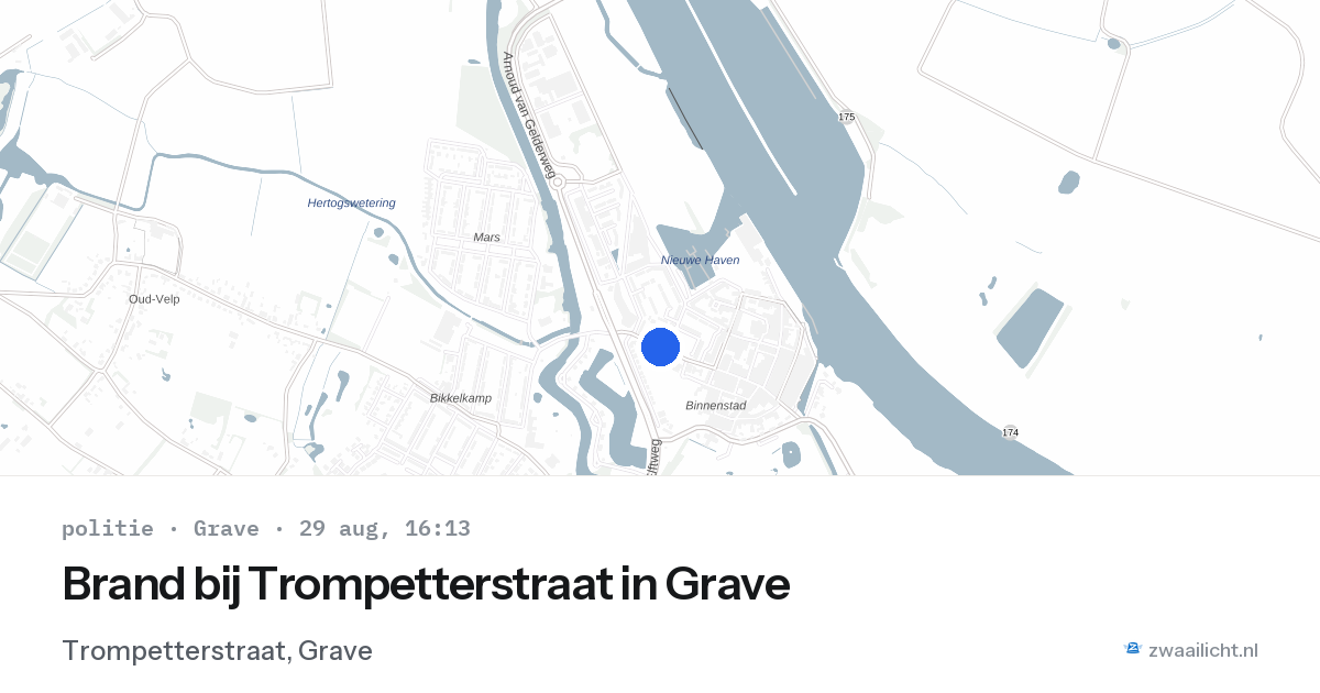 Brand bij Trompetterstraat in Grave — 29 aug 2026