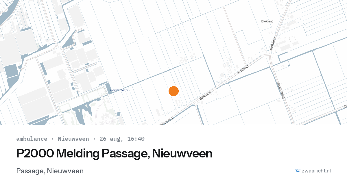 P2000 Melding Passage, Nieuwveen — 26 aug 2026