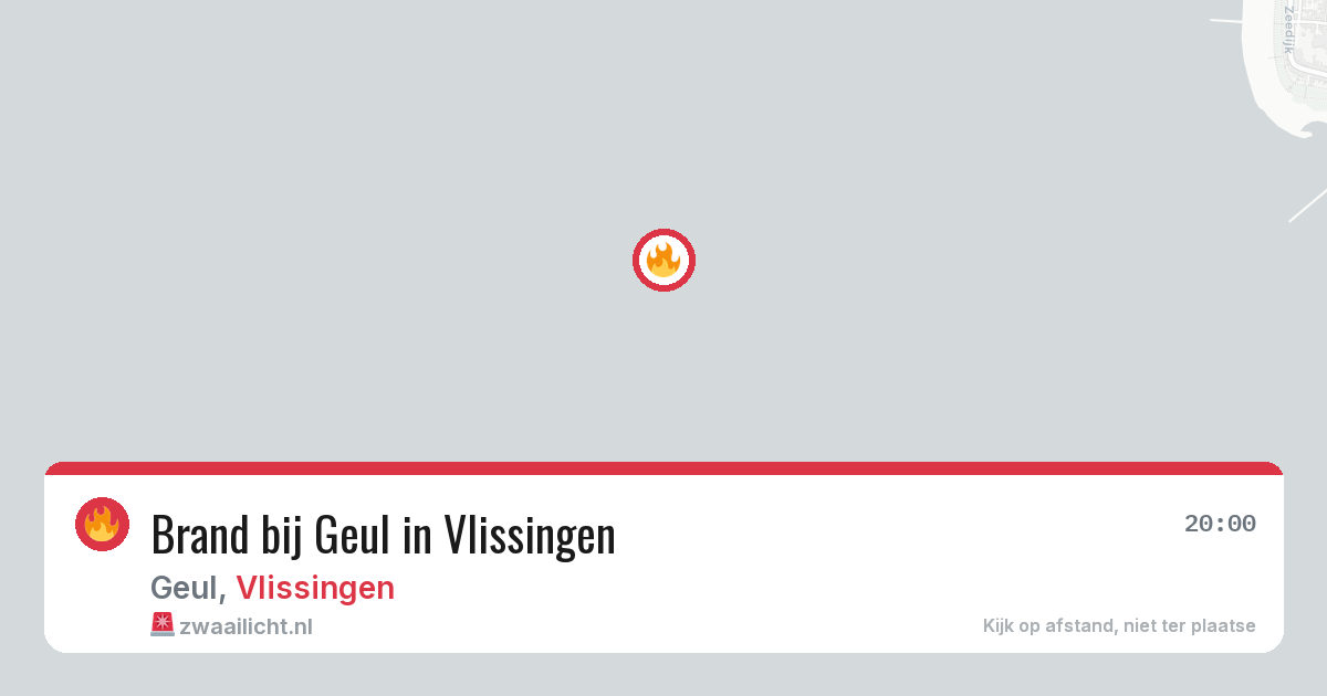 Brand bij Geul in Vlissingen — 8 aug 2026