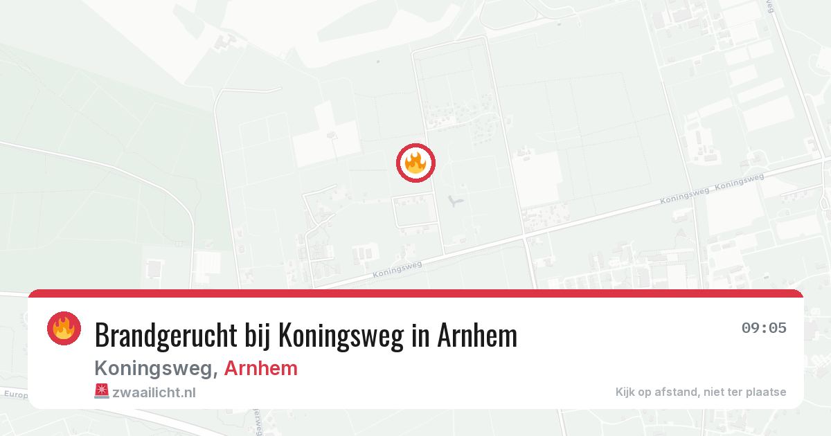 Brandgerucht bij Koningsweg in Arnhem — 7 aug 2026