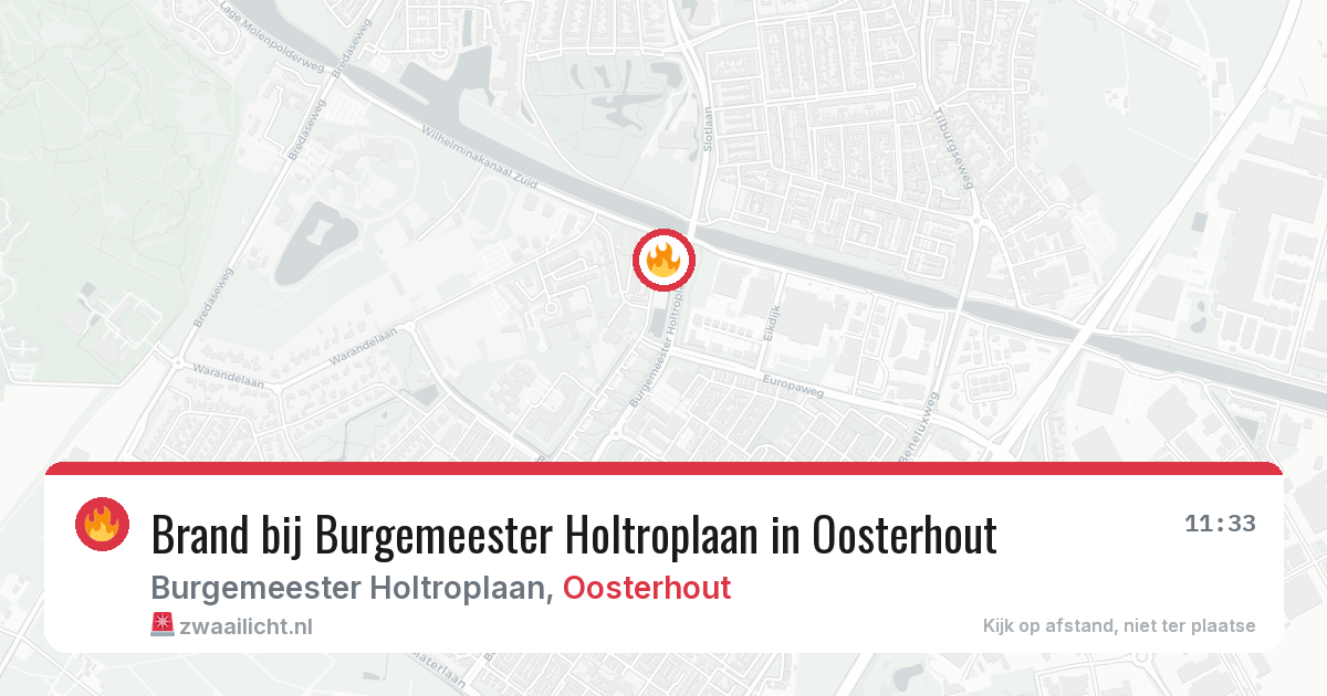 Brand bij Burgemeester Holtroplaan in Oosterhout — 14 jul 2026