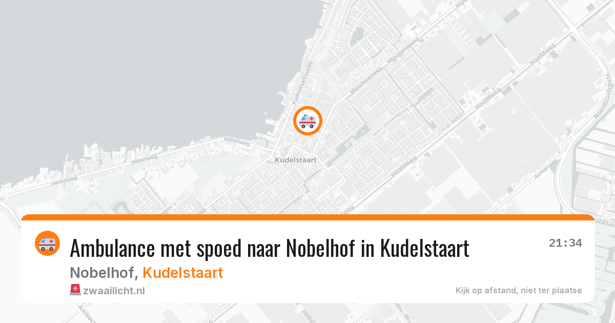 Ambulance met spoed naar Nobelhof in Kudelstaart — 21 jun 2026