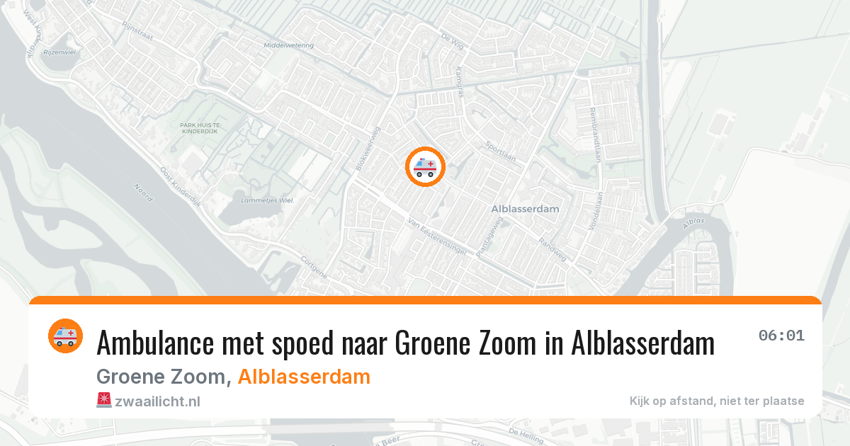 Ambulance met spoed naar Groene Zoom in Alblasserdam — 10 jun 2026