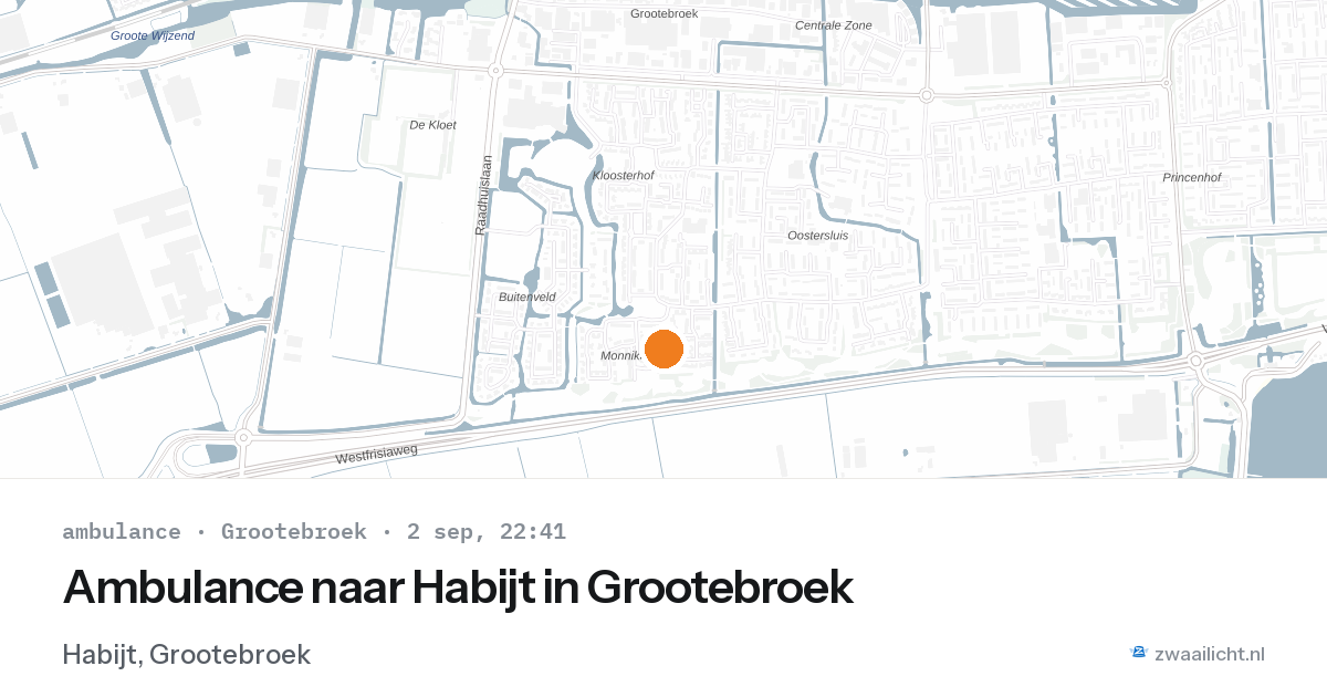 Ambulance naar Habijt in Grootebroek — 2 sep 2026