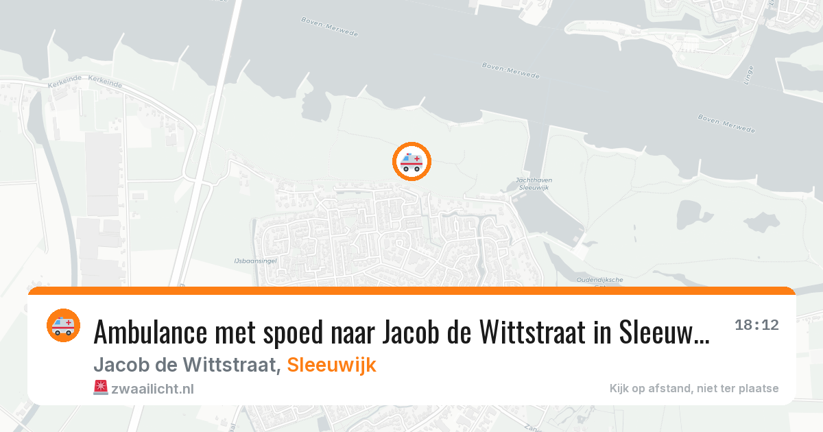 Ambulance met spoed naar Jacob de Wittstraat in Sleeuwijk — 25 jun 2026