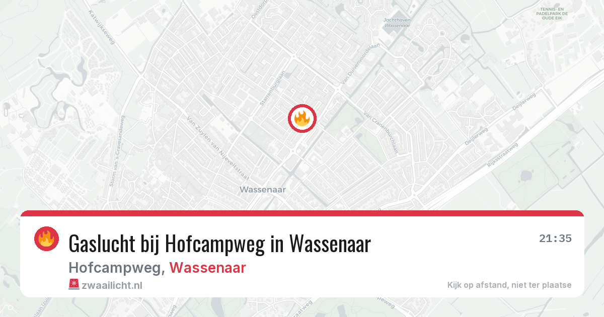 Gaslucht bij Hofcampweg in Wassenaar — 5 mrt 2026