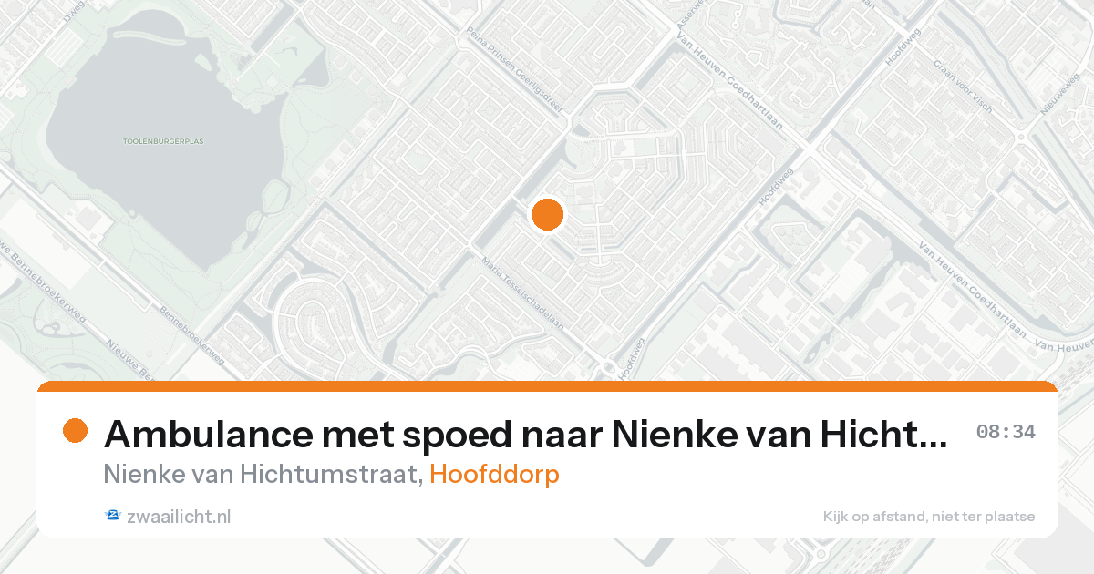 Ambulance met spoed naar Nienke van Hichtumstraat in Hoofddorp — 1 jun 2026