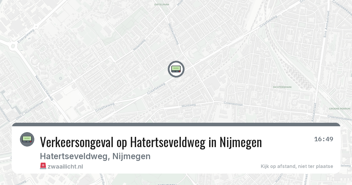Verkeersongeval op Hatertseveldweg in Nijmegen — 10 aug 2026
