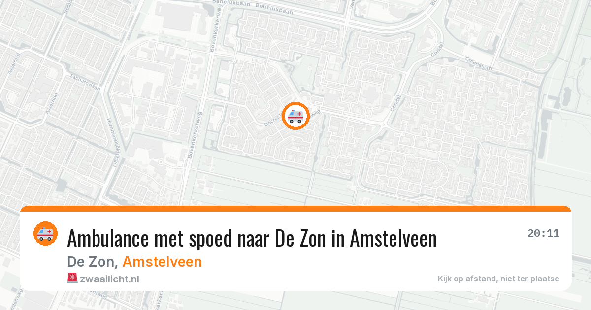 Ambulance met spoed naar De Zon in Amstelveen — 12 aug 2026