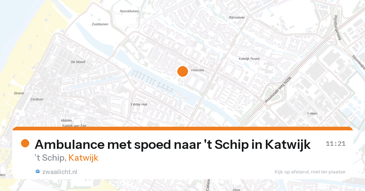 Ambulance met spoed naar 't Schip in Katwijk — 15 jun 2026