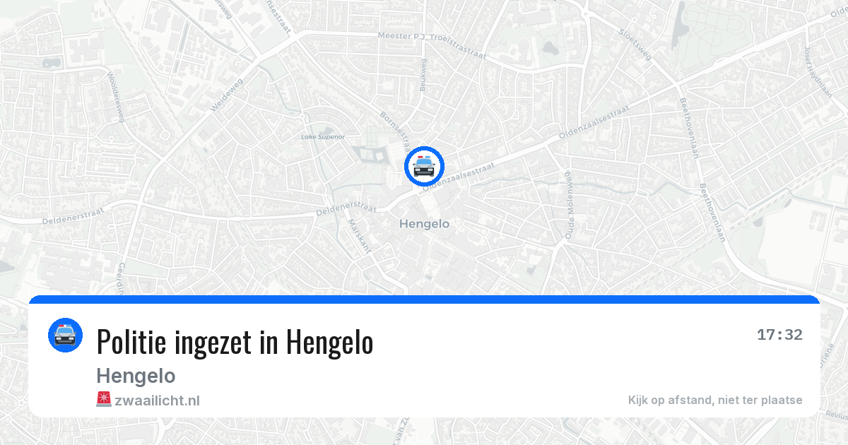 Politie ingezet in Hengelo — 17 jun 2026 | 🚨 Zwaailicht.nl