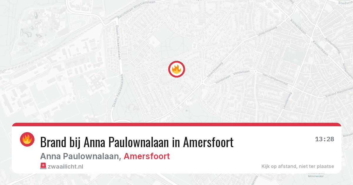 Brand bij Anna Paulownalaan in Amersfoort — 26 jun 2026