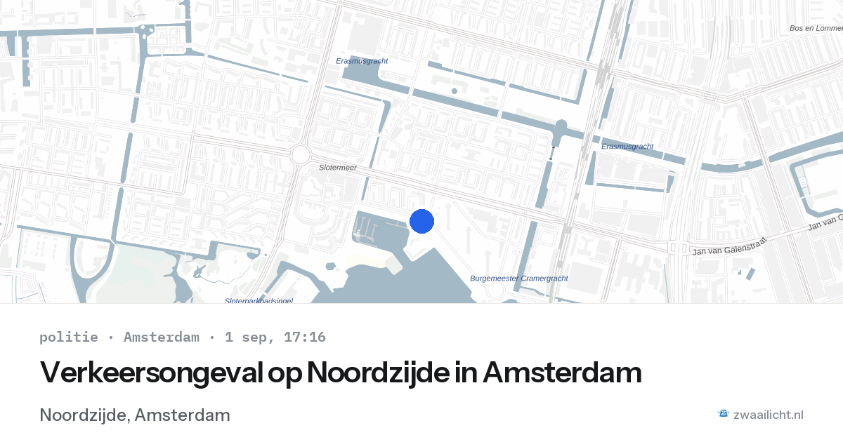 Verkeersongeval op Noordzijde in Amsterdam — 1 sep 2026