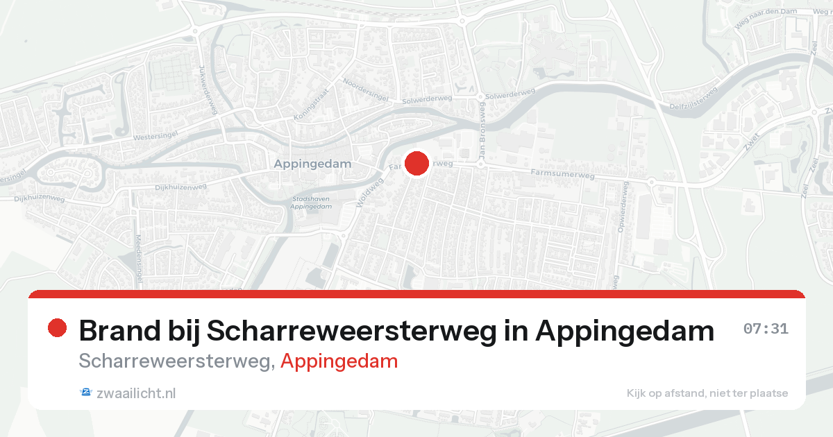 Brand bij Scharreweersterweg in Appingedam — 14 aug 2026