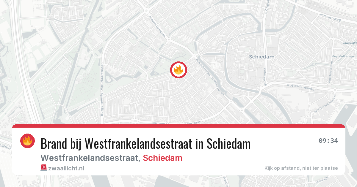 Brand bij Westfrankelandsestraat in Schiedam — 10 jun 2026
