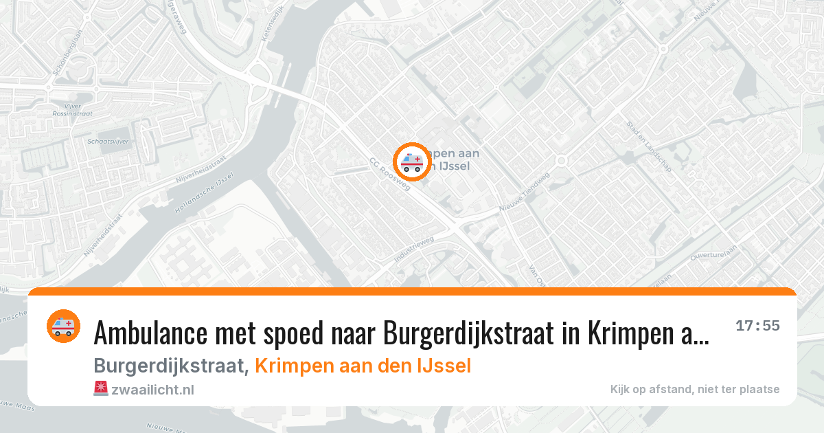 Ambulance met spoed naar Burgerdijkstraat in Krimpen aan den IJssel — 24 jun 2026