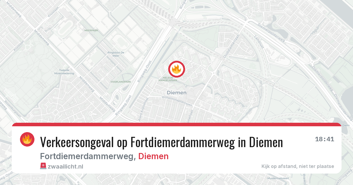 Verkeersongeval op Fortdiemerdammerweg in Diemen — 27 mei 2026
