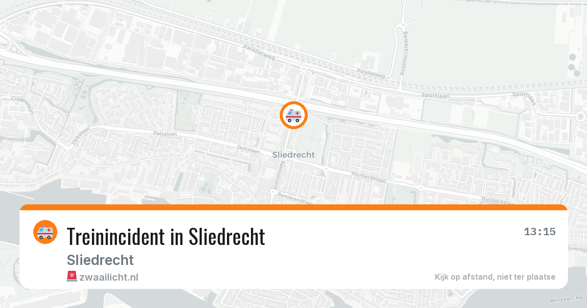 Treinincident in Sliedrecht — 27 mei 2026