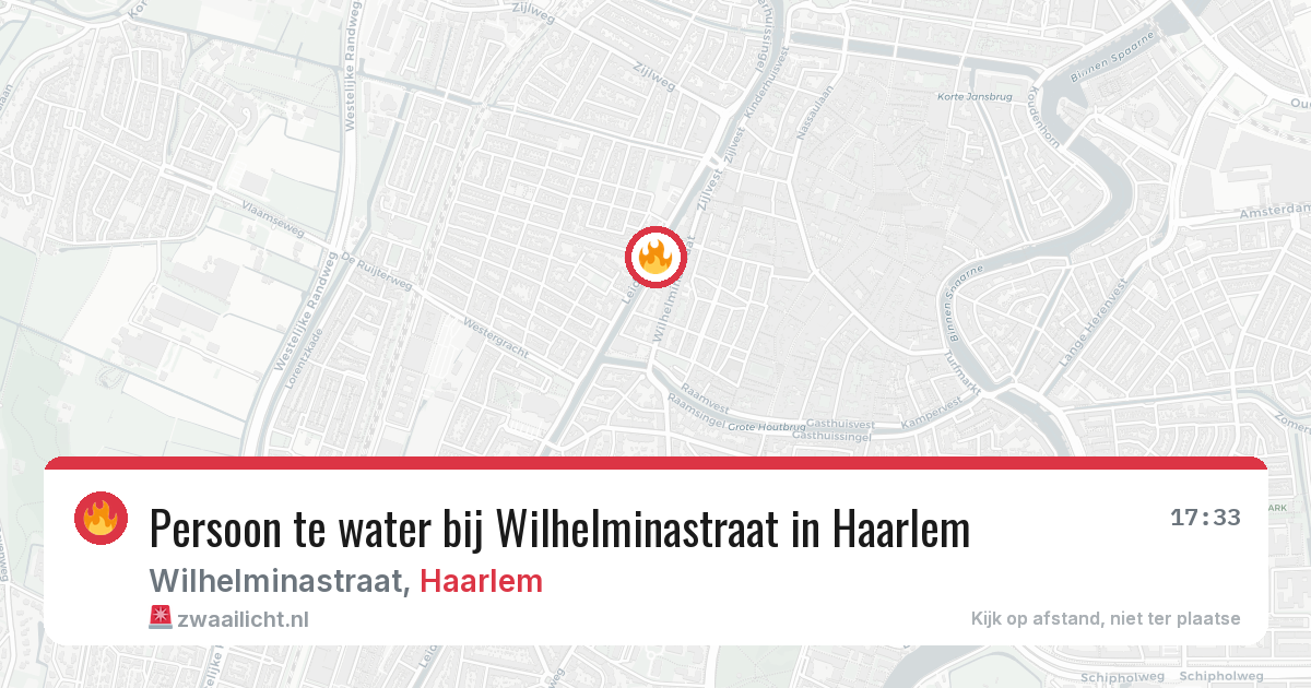 Persoon te water bij Wilhelminastraat in Haarlem — 11 mei 2026